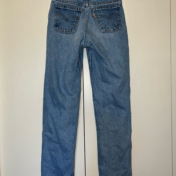 Vintage 632 Levi’s Orange And White Tab Tapered Jeans - Picture 4 of 10